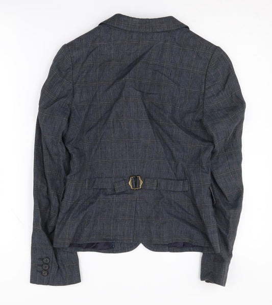 Jigsaw Women's Grey Check Blazer Size 8, Workwear Style