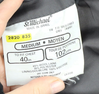 Mens UK Size 40 St Michael Regular Grey Suit Jacket