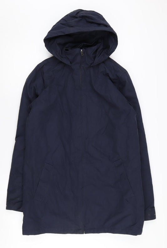 French Connection Women's Blue Hooded Parka XS