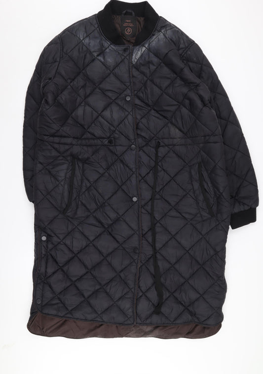 Womens UK Size 16 NEXT Black Quilted Coat