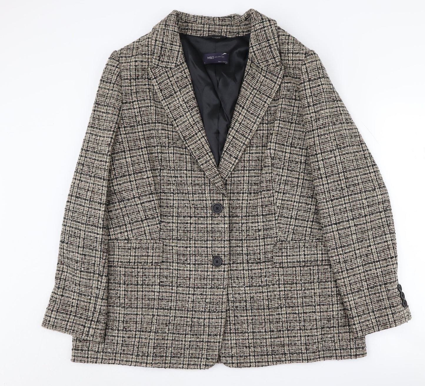 Marks and Spencer Women's Multicolour Check Blazer UK 18