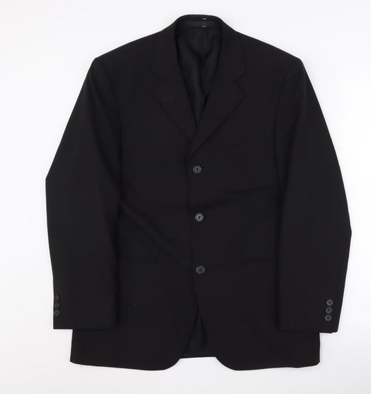 Mens UK Size 38 Burton Regular Black Suit Jacket