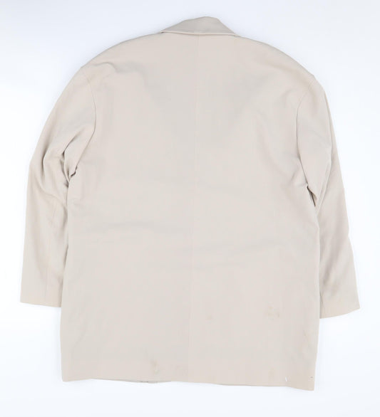 H&M Women's Beige Blazer, Size 8, Two-Button, Lined
