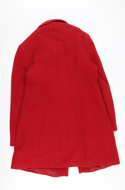 Womens UK Size 14 New Look Red Overcoat