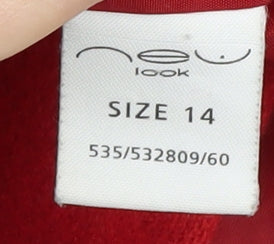 Womens UK Size 14 New Look Red Overcoat