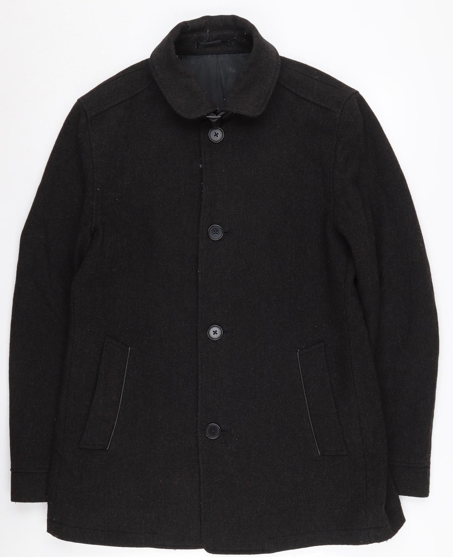 Mens UK Size M NEXT Black Overcoat