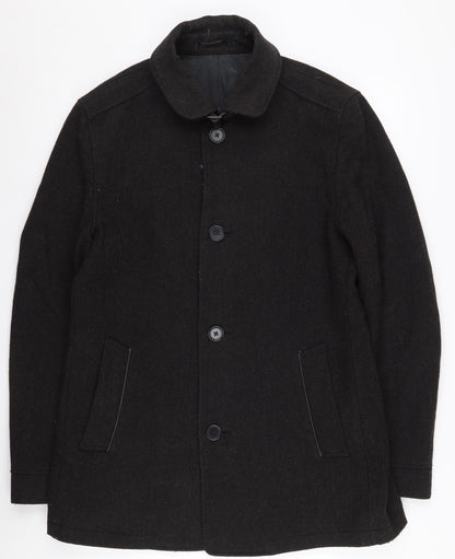 Mens UK Size M NEXT Black Overcoat