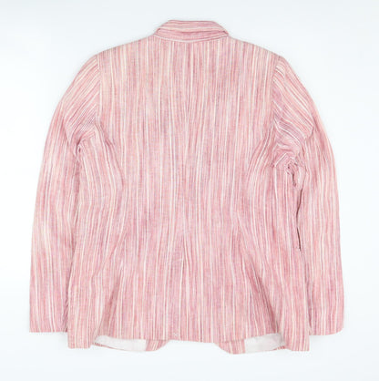 Dalia Women's Pink Striped Blazer, Size L