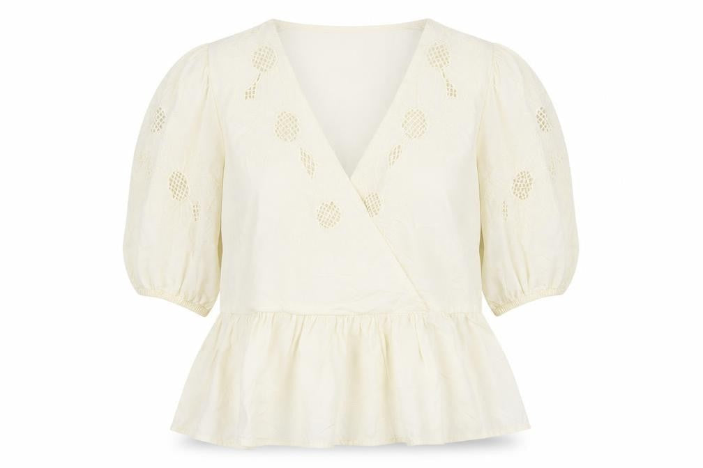 Womens UK Size 14 Marks and Spencer Ivory Wrap Blouse