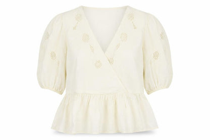 Womens UK Size 14 Marks and Spencer Ivory Wrap Blouse