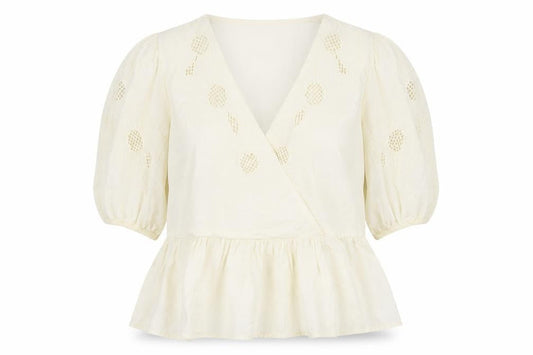 Womens UK Size 14 Marks and Spencer Ivory Wrap Blouse