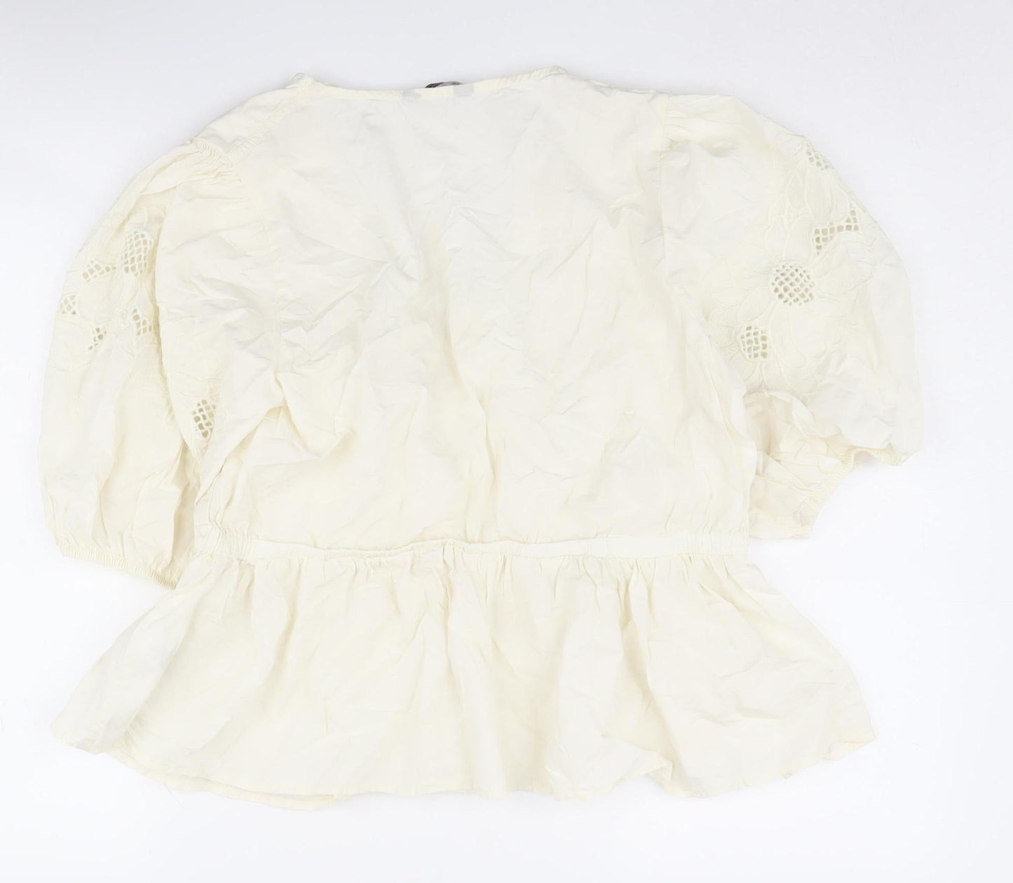 Womens UK Size 14 Marks and Spencer Ivory Wrap Blouse