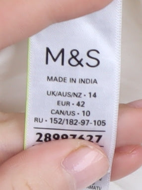 Womens UK Size 14 Marks and Spencer Ivory Wrap Blouse