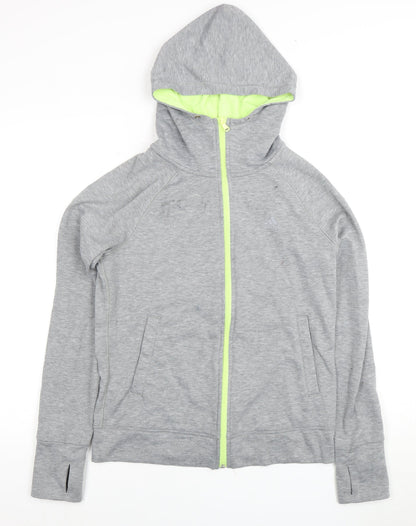 Adidas Women's Grey Full Zip Hoodie, Size S, Activewear