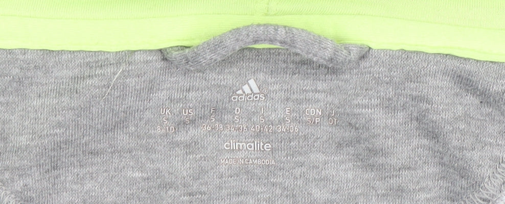 Adidas Women's Grey Full Zip Hoodie, Size S, Activewear