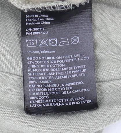 H&M Women's Green Disney Hoodie, Size S, Graphic Print