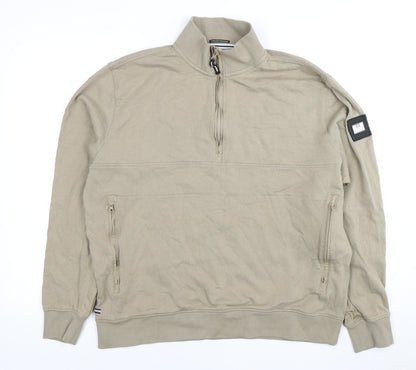 Weekend Offender Men’s Beige High Neck Sweatshirt L