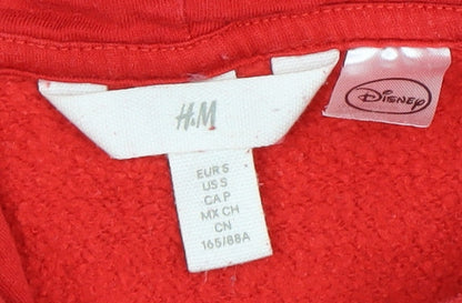 H&M Women's Red Disney Hoodie Size 12