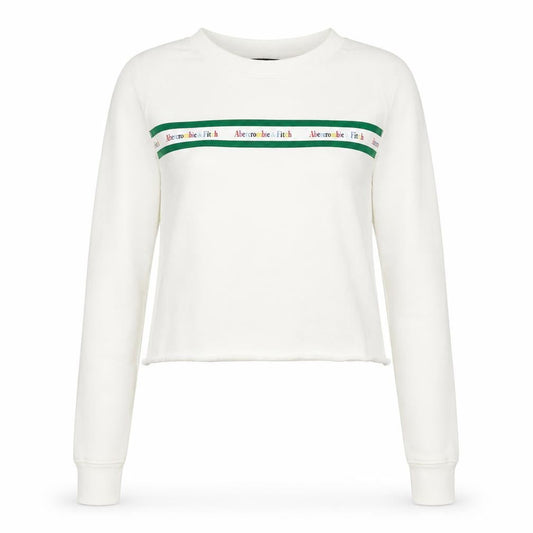Womens UK Size S Abercrombie & Fitch White Pullover Sweatshirt