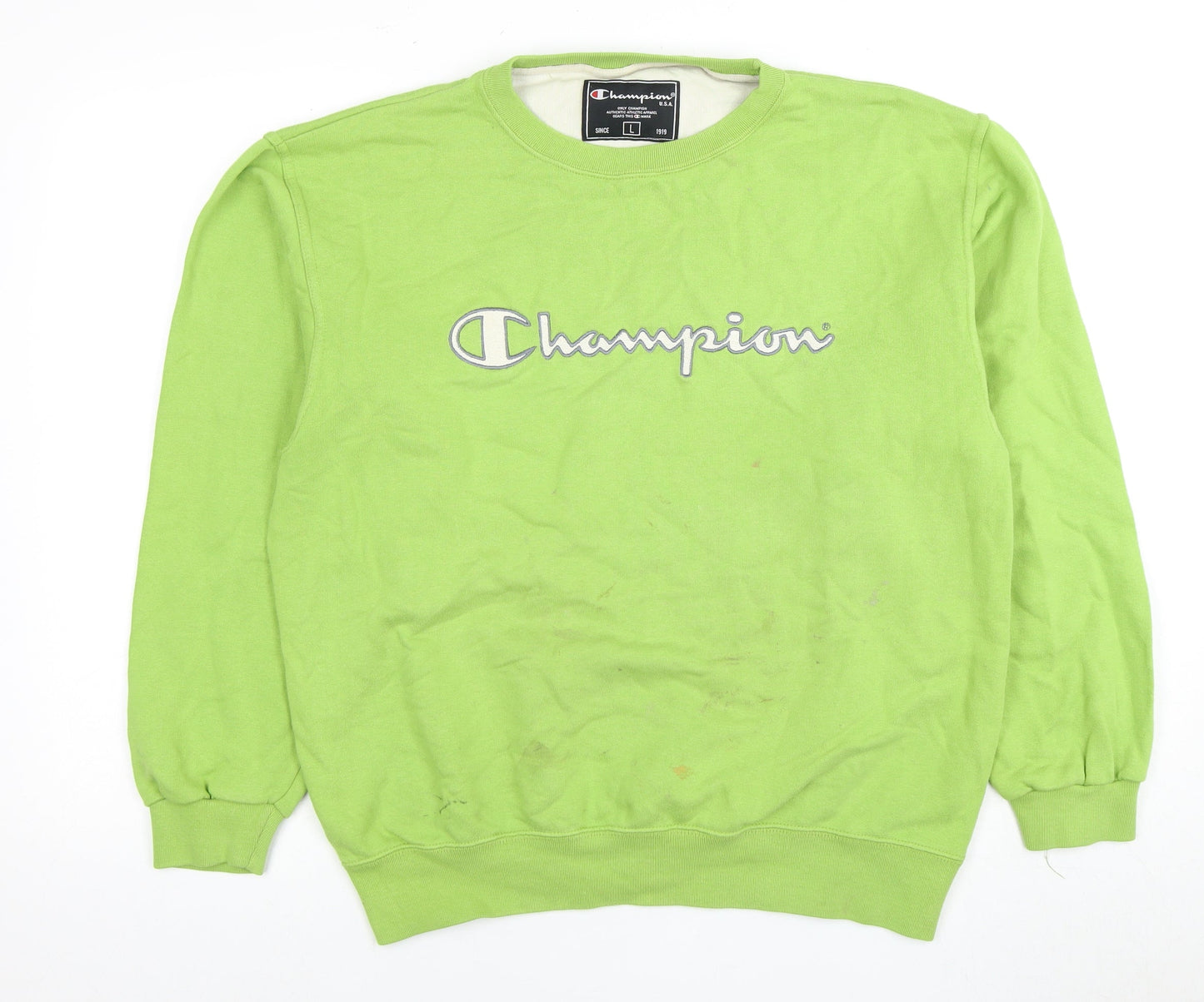 Mens UK Size L Champion Green Pullover Sweatshirt