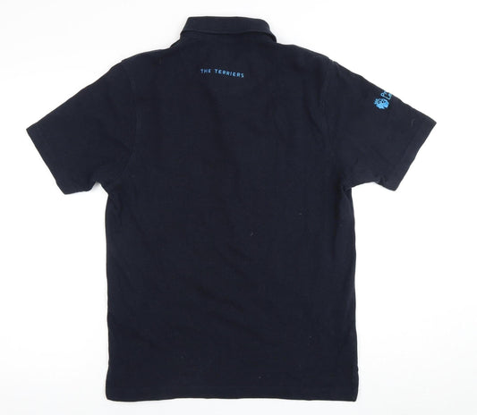 Henbury Men's Black Polo Shirt Medium, Logo Accent