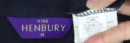 Henbury Men's Black Polo Shirt Medium, Logo Accent