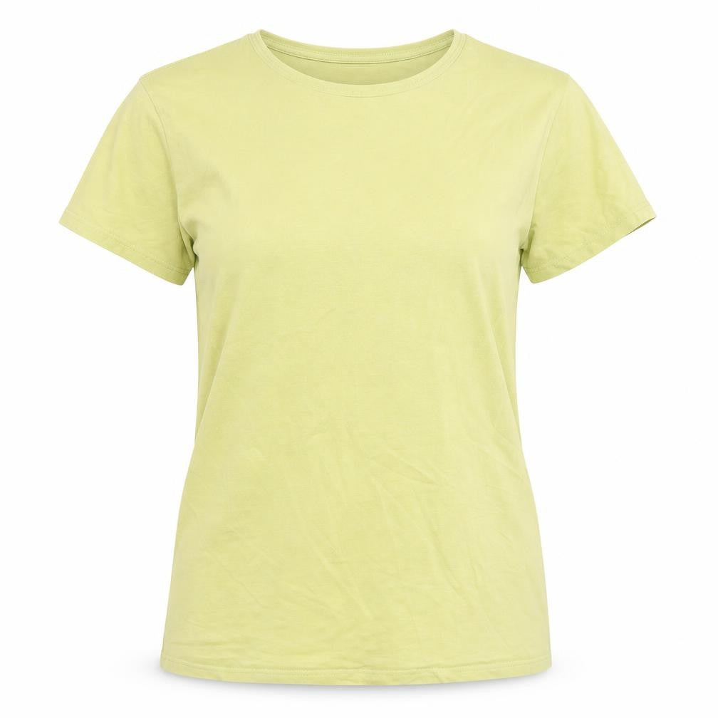 Front view of Weekday Green Cotton T-Shirt, unisex, size S