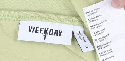 Unisex Adults UK Size S Weekday Green Basic T-Shirt