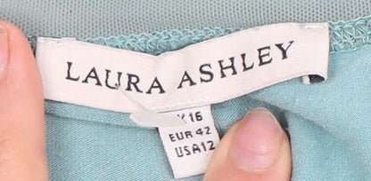 Laura Ashley Women's Blue Long Sleeve T-Shirt Size 14