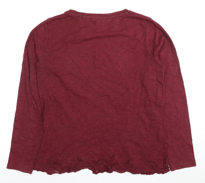 Womens UK Size 14 Superdry Red Basic T-Shirt
