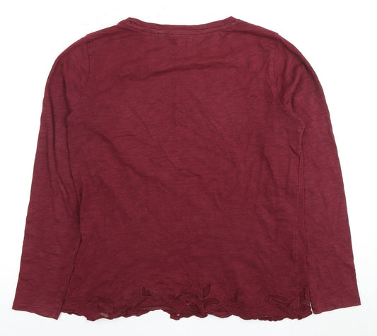 Womens UK Size 14 Superdry Red Basic T-Shirt