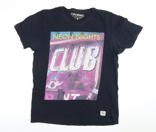 Mens UK Size L JACK & JONES Black  T-Shirt