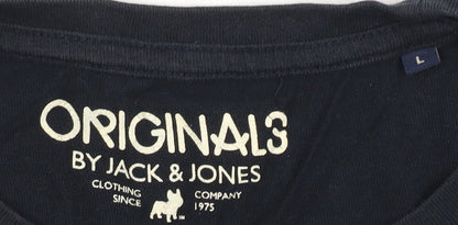 Mens UK Size L JACK & JONES Black  T-Shirt