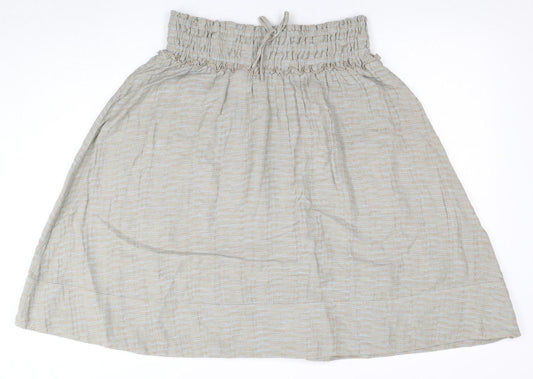 H&M Women's Beige A-Line Skirt With Pockets - Size 10