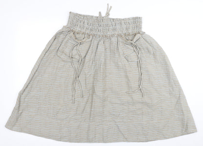 H&M Women's Beige A-Line Skirt With Pockets - Size 10