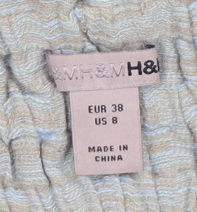 H&M Women's Beige A-Line Skirt With Pockets - Size 10