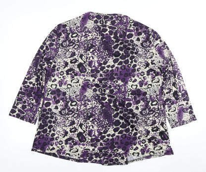 Bassini Womens Multicoloured Animal Print Top Size 20