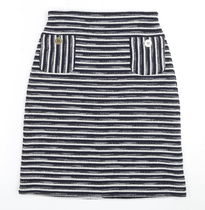 Iblues Women's Multicoloured Striped Pencil Skirt
