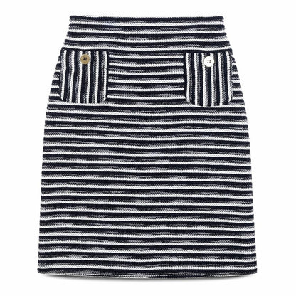 Iblues Women's Multicoloured Striped Pencil Skirt