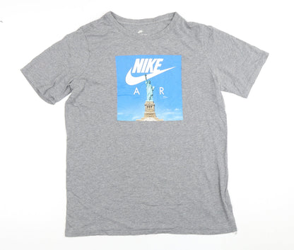 Nike Boys Grey Graphic Print T-Shirt XL Athletic Cut