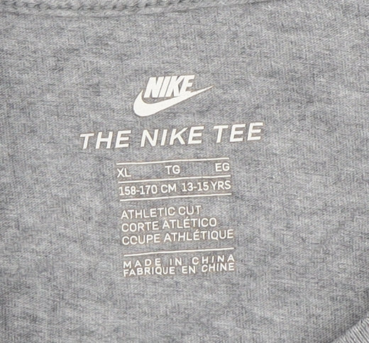 Nike Boys Grey Graphic Print T-Shirt XL Athletic Cut
