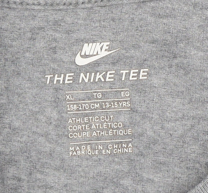 Nike Boys Grey Graphic Print T-Shirt XL Athletic Cut