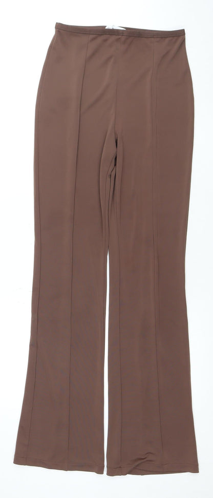 Womens UK Size S MNG Regular Fit BusinessCasual Brown Trousers