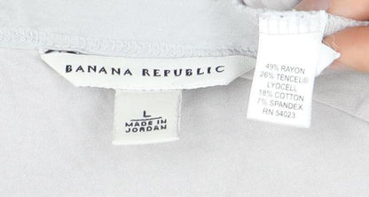 Banana Republic Women's Grey T-Shirt, Size L, Casual Spring Top
