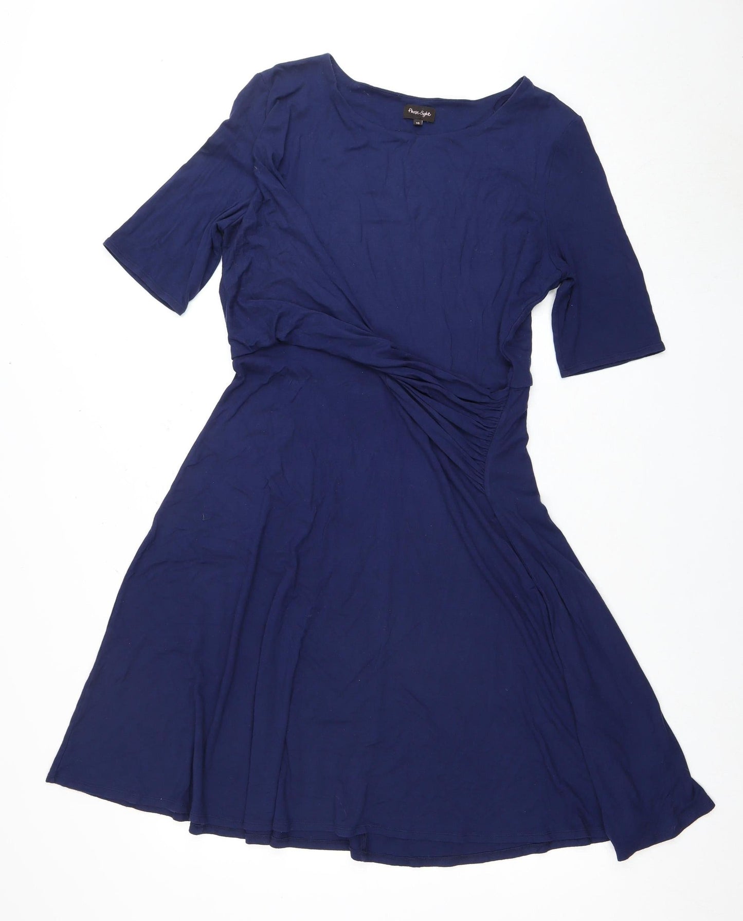 Frock and Frill Women's Blue Half Sleeve Dress