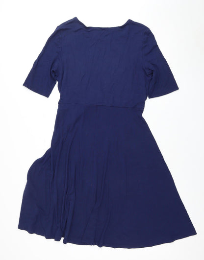 Frock and Frill Women's Blue Half Sleeve Dress