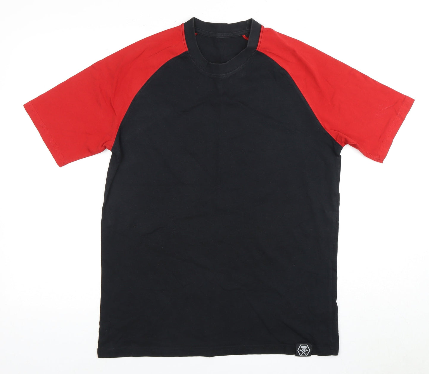 WORKWEAR Men's M Black Red Crew Neck T-Shirt
