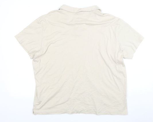 H&M Men's Beige XL Polo Shirt Casual Collared