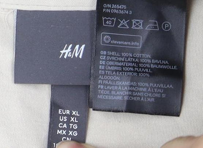 H&M Men's Beige XL Polo Shirt Casual Collared