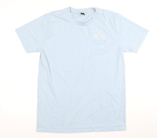 Additional front view of 35 Colour Staple unisex blue cotton t-shirt m